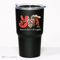 Peace Love Crawfish Leopard Crawfish Boil Cajun Lobster Tumbler thumb 0