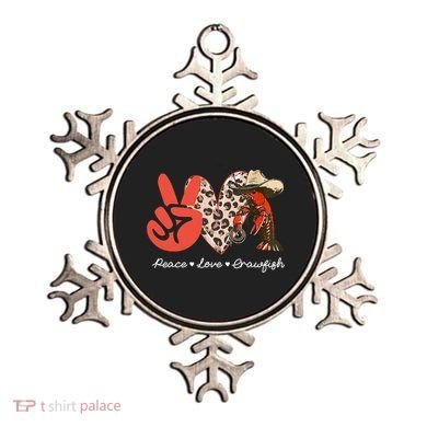 Peace Love Crawfish Leopard Crawfish Boil Cajun Lobster Ornament