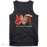 Peace Love Crawfish Leopard Crawfish Boil Cajun Lobster Tank Top thumb 0