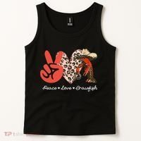 Peace Love Crawfish Leopard Crawfish Boil Cajun Lobster Tank Top thumb 2