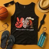 Peace Love Crawfish Leopard Crawfish Boil Cajun Lobster Tank Top thumb 4