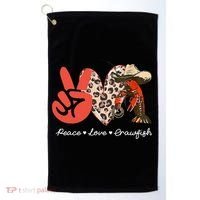 Peace Love Crawfish Leopard Crawfish Boil Cajun Lobster Golf Towel thumb 0