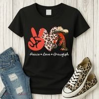 Peace Love Crawfish Leopard Crawfish Boil Cajun Lobster Women's T-Shirt thumb 3