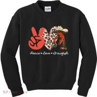 Peace Love Crawfish Leopard Crawfish Boil Cajun Lobster Kids Sweatshirt thumb 0