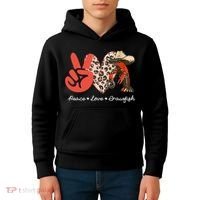 Peace Love Crawfish Leopard Crawfish Boil Cajun Lobster Kids Hoodie thumb 4