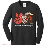 Peace Love Crawfish Leopard Crawfish Boil Cajun Lobster Kids Long Sleeve Shirt thumb 0