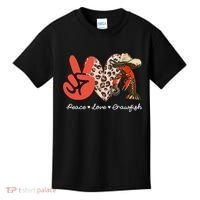 Peace Love Crawfish Leopard Crawfish Boil Cajun Lobster Kids T-Shirt thumb 0