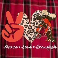 Peace Love Crawfish Leopard Crawfish Boil Cajun Lobster Men's Flannel Plaid Pajama Pants thumb 2