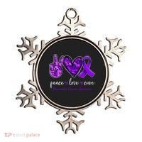 Peace Love Cure Purple Ribbon Pancreatic Cancer Awareness Gift Ornament thumb 0