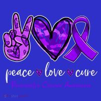 Peace Love Cure Purple Ribbon Pancreatic Cancer Awareness Gift T-Shirt thumb 7