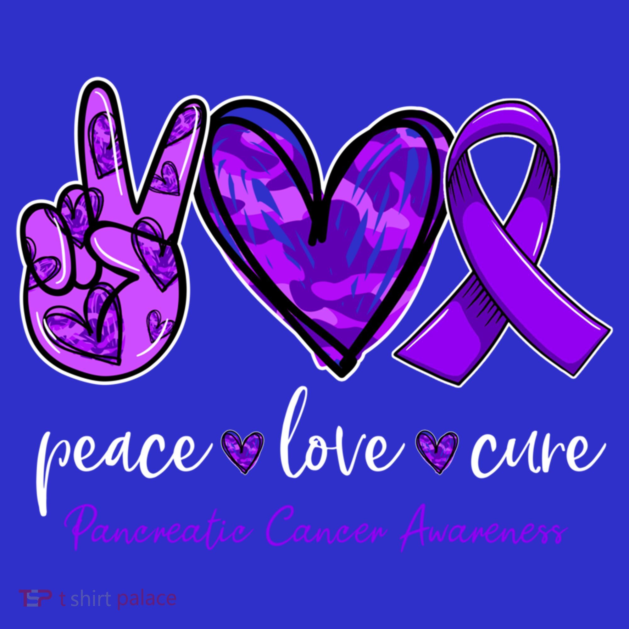 Peace Love Cure Purple Ribbon Pancreatic Cancer Awareness Gift Women's Tank Top