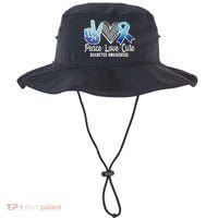 Peace Love Cure Diabetes Awareness Cool Gift Bucket Hat thumb 0