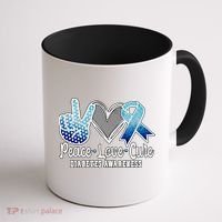 Peace Love Cure Diabetes Awareness Cool Gift Coffee Mug thumb 1