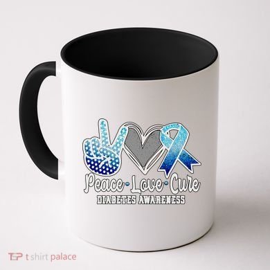 Peace Love Cure Diabetes Awareness Cool Gift Coffee Mug