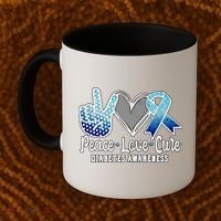 Peace Love Cure Diabetes Awareness Cool Gift Coffee Mug thumb 2