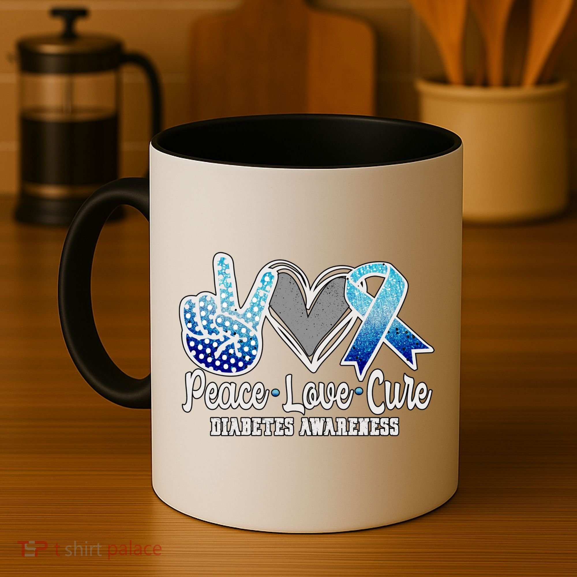 Peace Love Cure Diabetes Awareness Cool Gift Coffee Mug