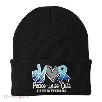 Peace Love Cure Diabetes Awareness Cool Gift Beanie