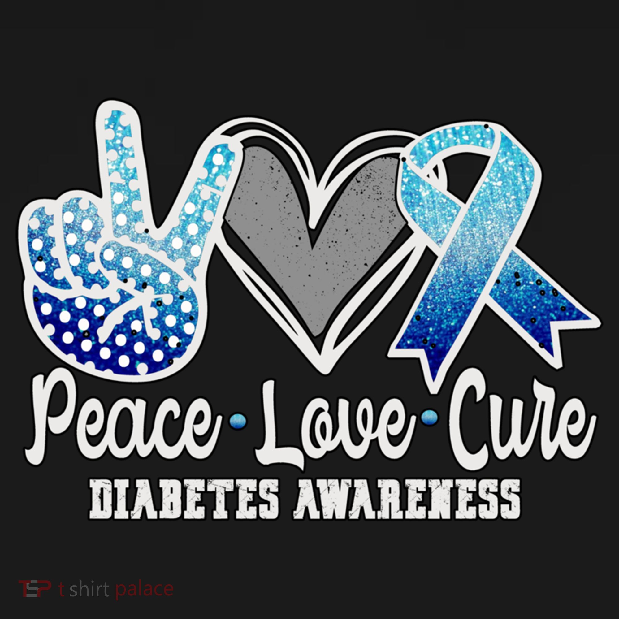 Peace Love Cure Diabetes Awareness Cool Gift Pajama Set