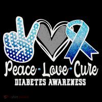 Peace Love Cure Diabetes Awareness Cool Gift Women's Hoodie thumb 2