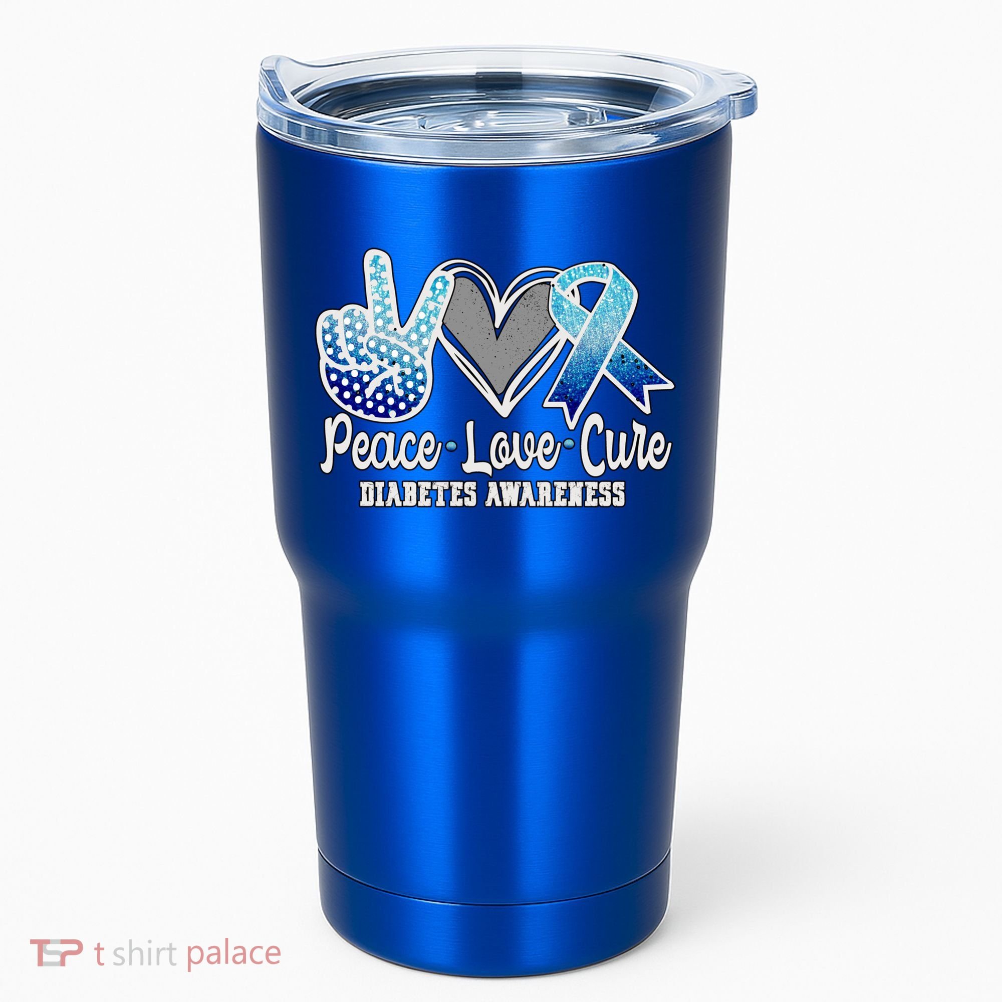 Peace Love Cure Diabetes Awareness Cool Gift Tumbler