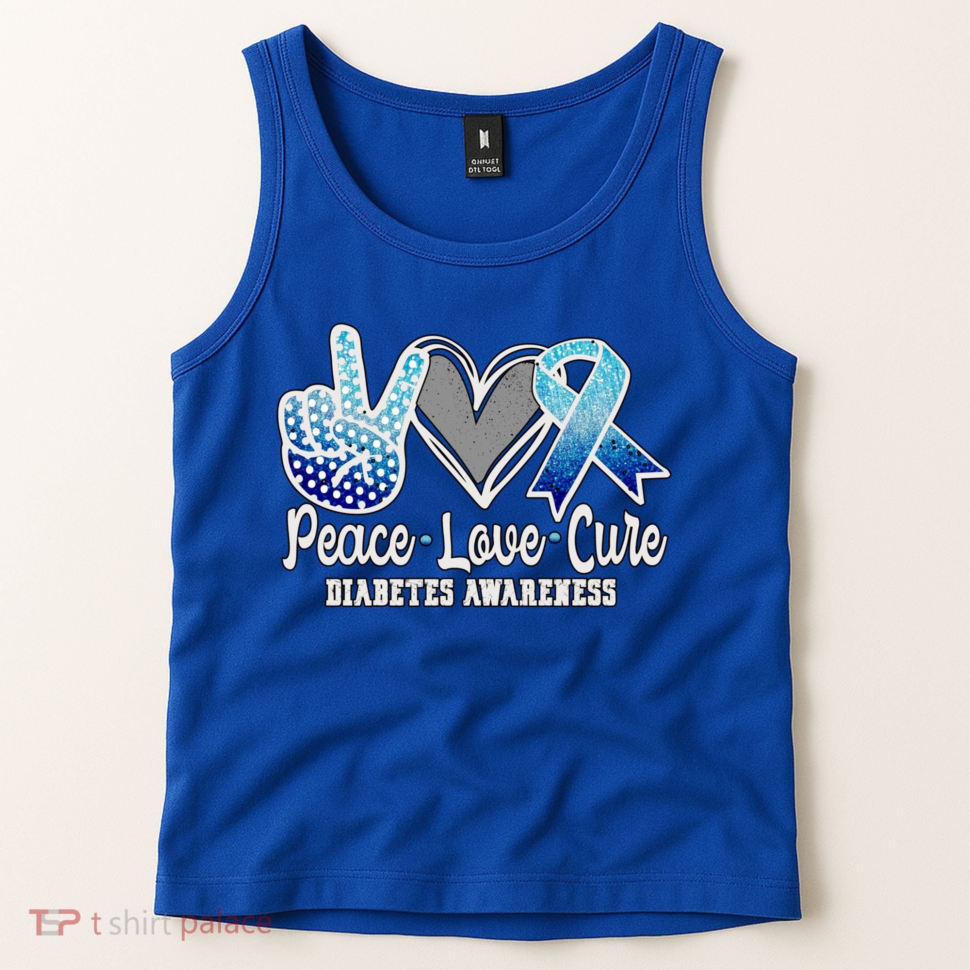 Peace Love Cure Diabetes Awareness Cool Gift Tank Top