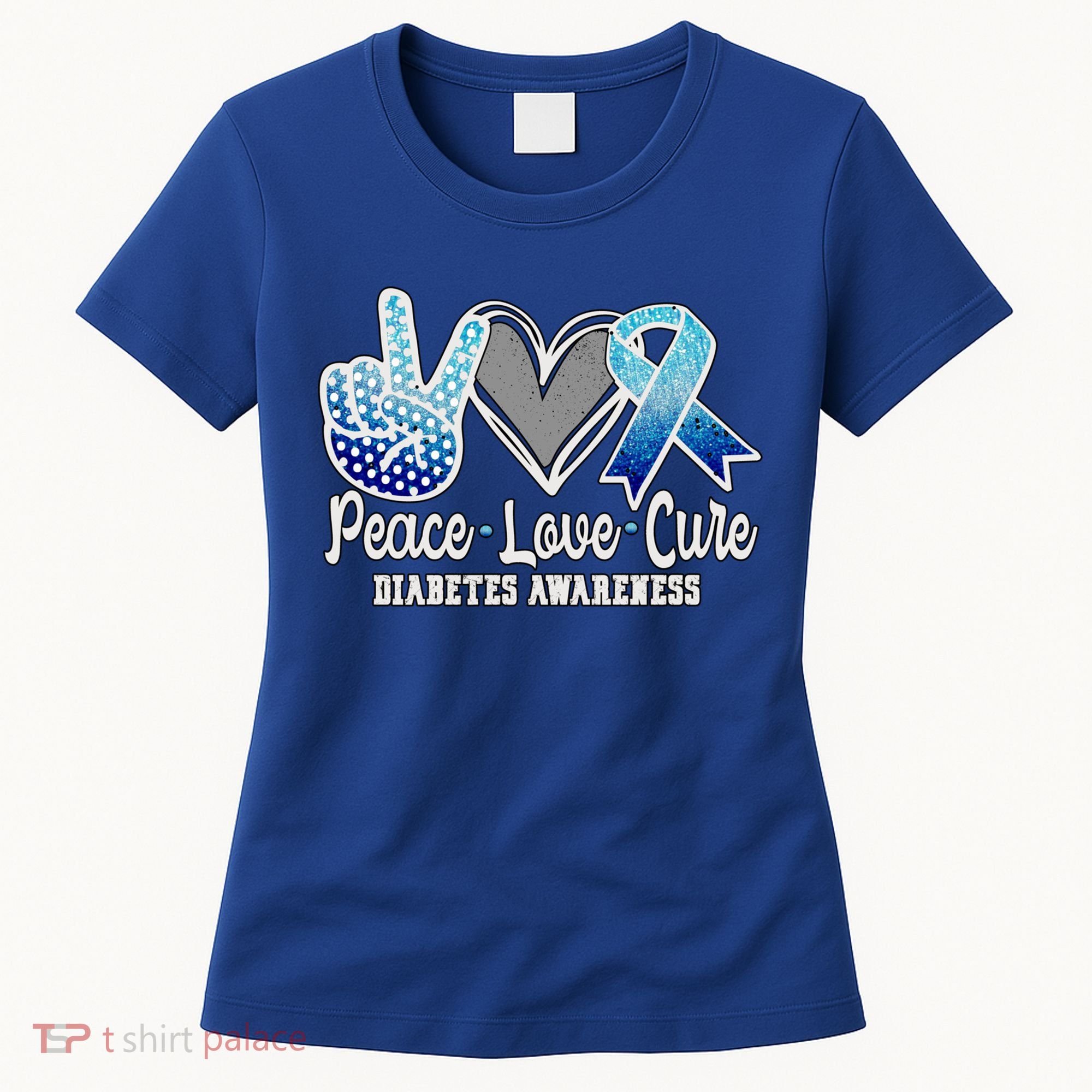 Peace Love Cure Diabetes Awareness Cool Gift Women's T-Shirt