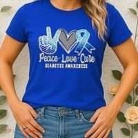 Peace Love Cure Diabetes Awareness Cool Gift Women's T-Shirt thumb 2