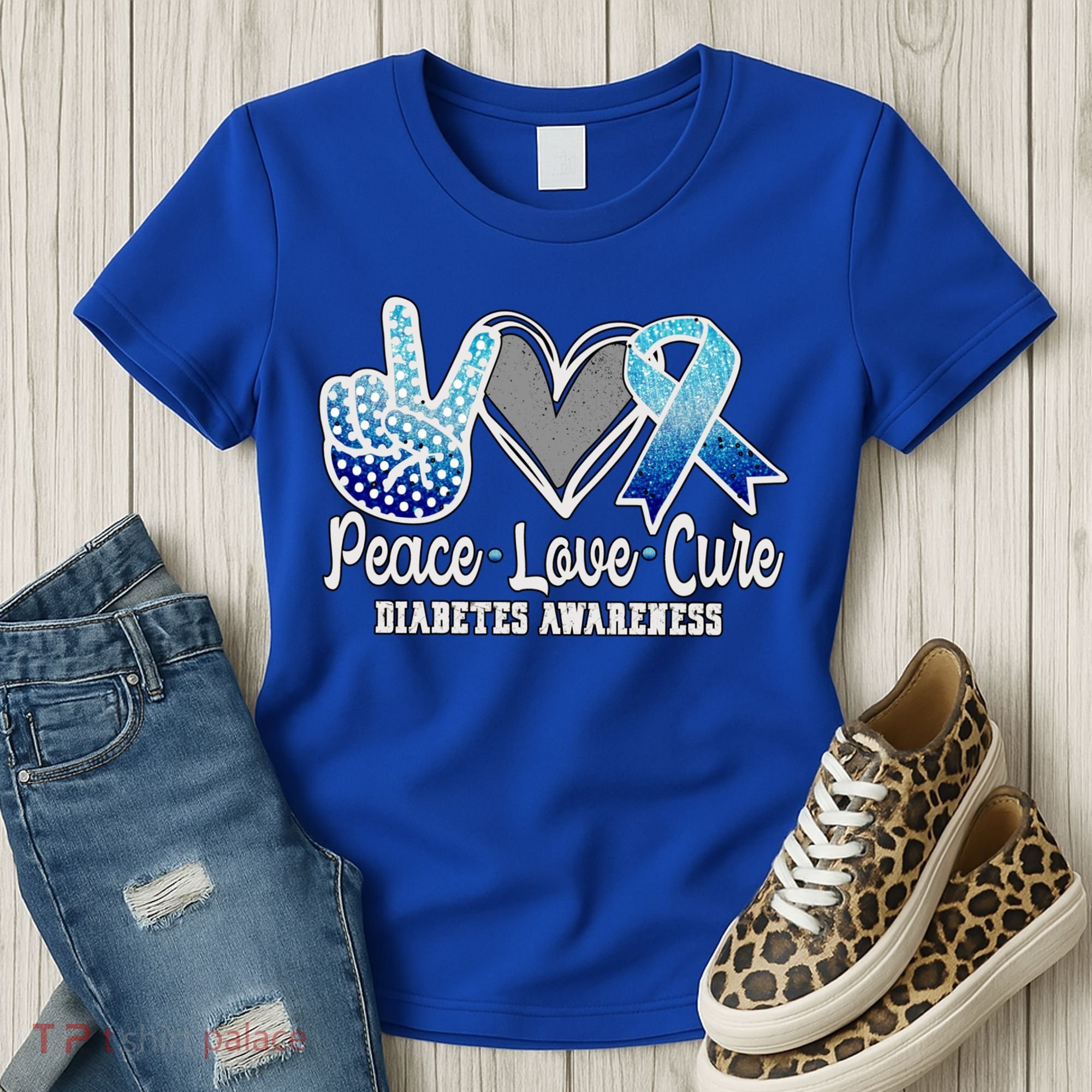 Peace Love Cure Diabetes Awareness Cool Gift Women's T-Shirt