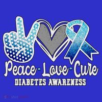 Peace Love Cure Diabetes Awareness Cool Gift Women's T-Shirt thumb 6