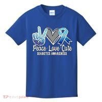 Peace Love Cure Diabetes Awareness Cool Gift Kids T-Shirt thumb 0