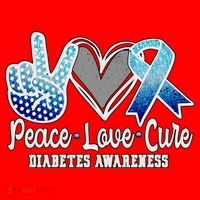 Peace Love Cure Diabetes Awareness Cool Gift Santa Hat thumb 1