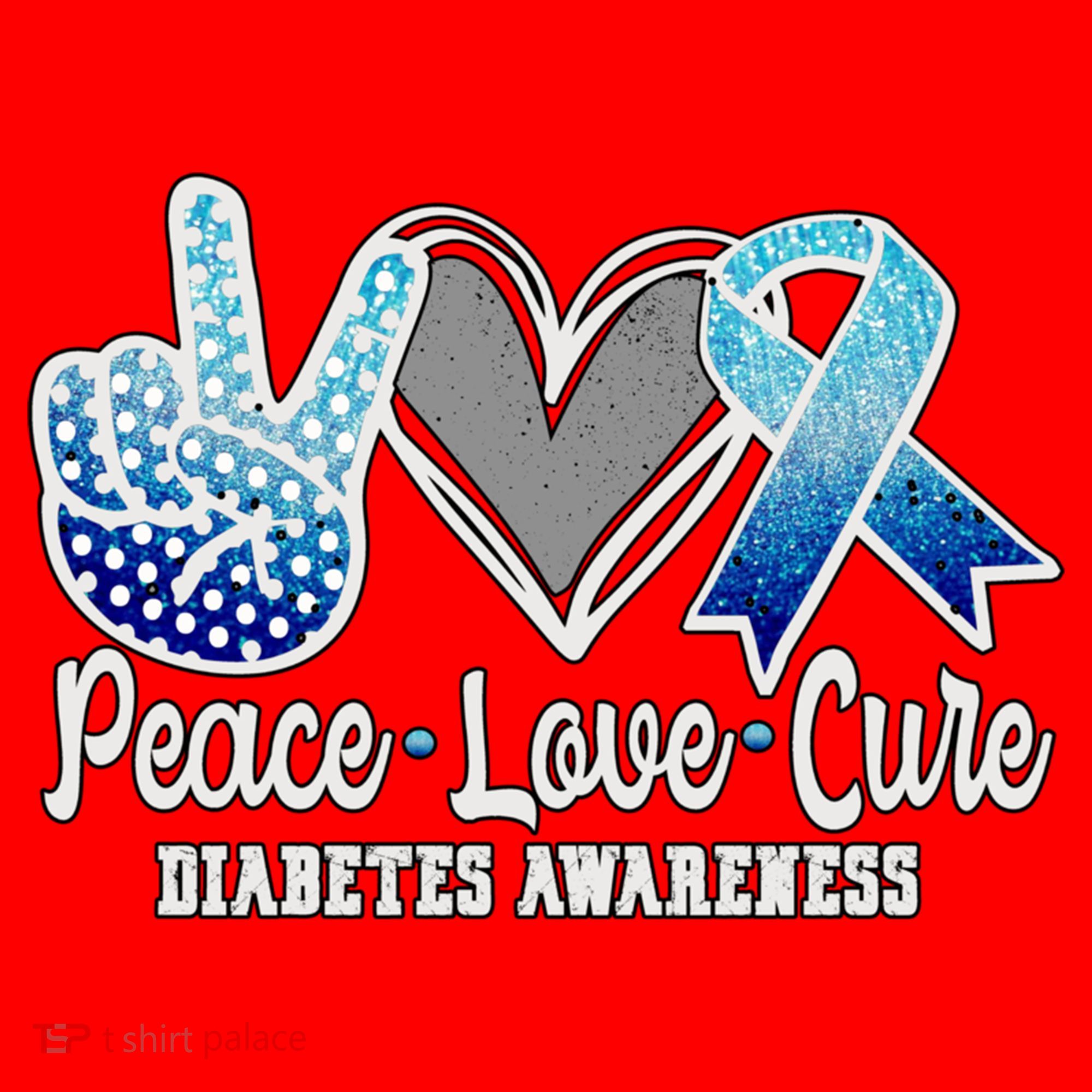 Peace Love Cure Diabetes Awareness Cool Gift Santa Hat