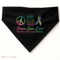 Peace Love Cure Metastatic Breast Cancer Awareness USA-Made Doggie Bandana thumb 0