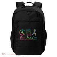 Peace Love Cure Metastatic Breast Cancer Awareness Backpack thumb 0