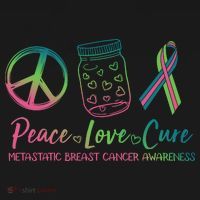 Peace Love Cure Metastatic Breast Cancer Awareness Backpack thumb 2