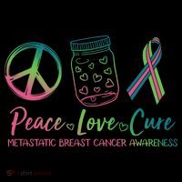 Peace Love Cure Metastatic Breast Cancer Awareness Women's Hoodie thumb 2