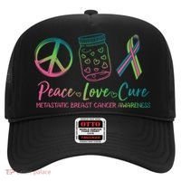 Peace Love Cure Metastatic Breast Cancer Awareness Hat thumb 0