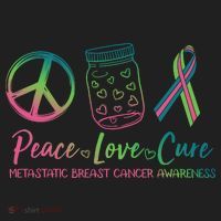 Peace Love Cure Metastatic Breast Cancer Awareness Golf Towel thumb 3