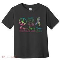 Peace Love Cure Metastatic Breast Cancer Awareness Toddler T-Shirt thumb 0