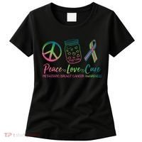 Peace Love Cure Metastatic Breast Cancer Awareness Women's T-Shirt thumb 0