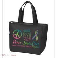Peace Love Cure Metastatic Breast Cancer Awareness Tote Bag thumb 3
