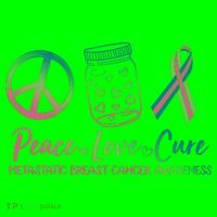 Peace Love Cure Metastatic Breast Cancer Awareness Coaster thumb 2