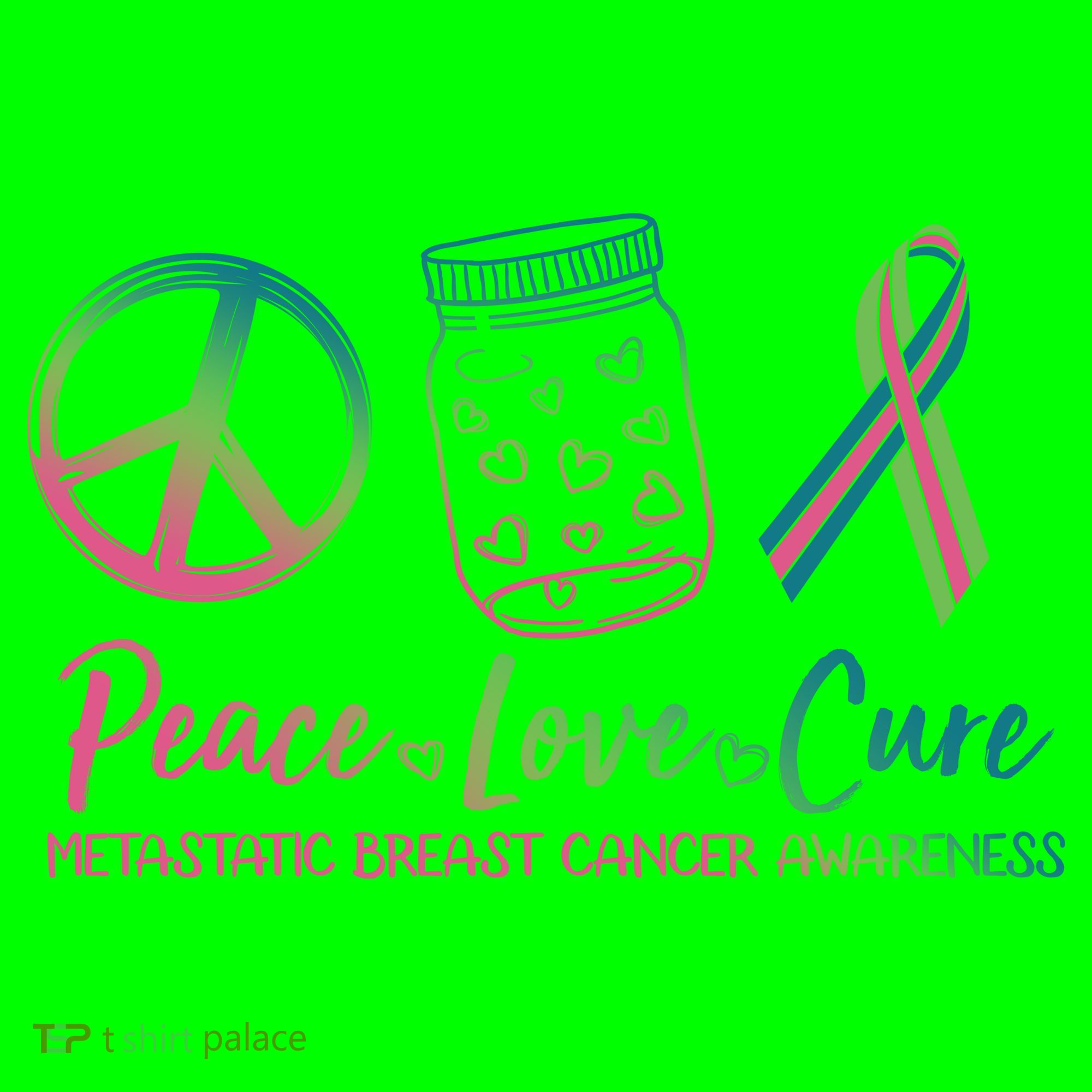 Peace Love Cure Metastatic Breast Cancer Awareness Mousepad