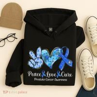 peace love cure blue ribbon prostate cancer awareness s Hoodie thumb 4