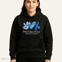 peace love cure blue ribbon prostate cancer awareness s Hoodie thumb 5