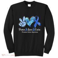peace love cure blue ribbon prostate cancer awareness s Sweatshirt thumb 0