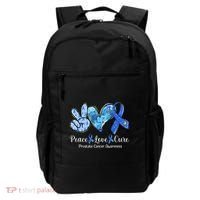 peace love cure blue ribbon prostate cancer awareness s Backpack thumb 0
