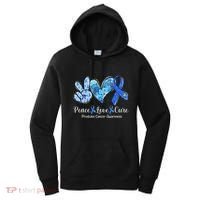 peace love cure blue ribbon prostate cancer awareness s Women's Hoodie thumb 0