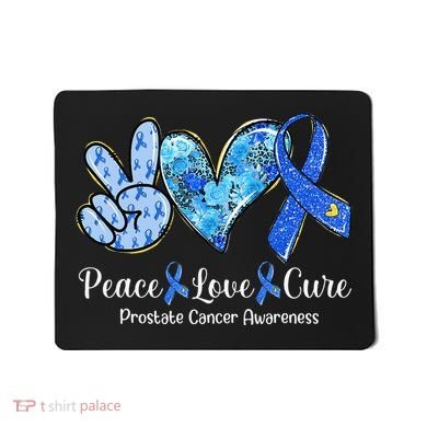 peace love cure blue ribbon prostate cancer awareness s Mousepad