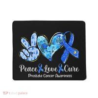 peace love cure blue ribbon prostate cancer awareness s Mousepad thumb 0